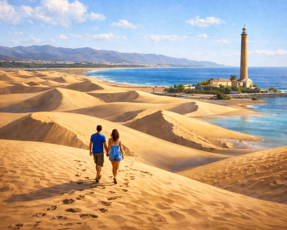 Дюны находятся на юге Гран-Канарии